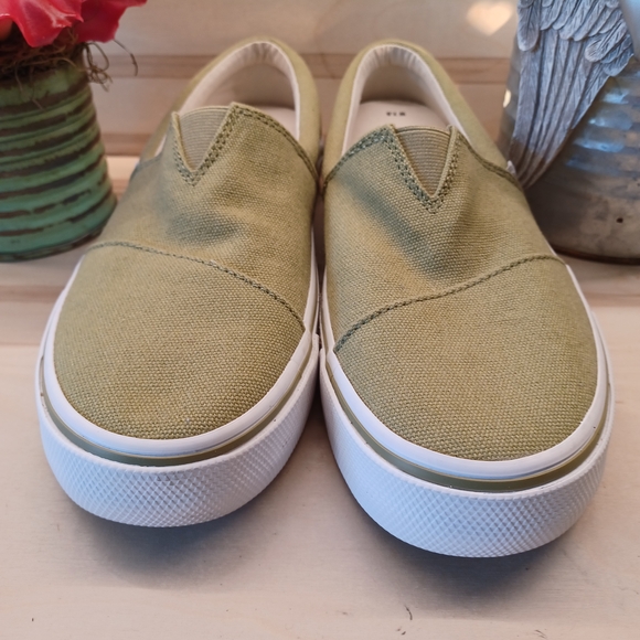 Toms Olive Green Slip-On Loafers - Picture 1 of 5